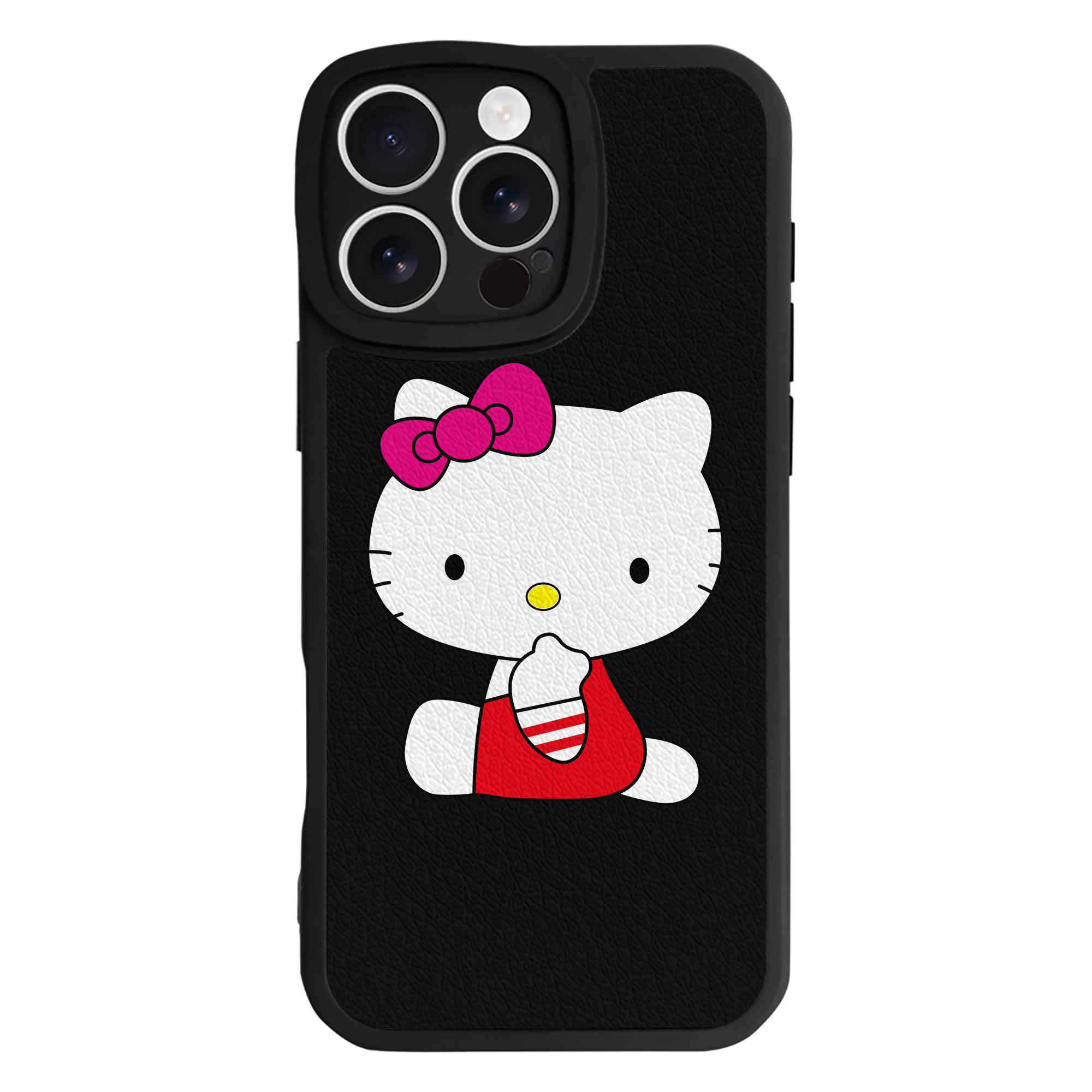 （画像用） Hello Kitty ハローキティ 【iPhone 16シリーズ対応】シリコンスマホケース（レザー調） 材質：シリコン